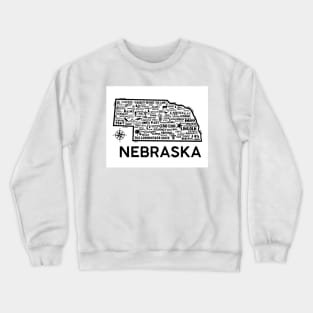 Nebraska Map Crewneck Sweatshirt